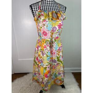 Liberty of London for Target Size XS Colorful Floral Ruffle Halter Strap Dress